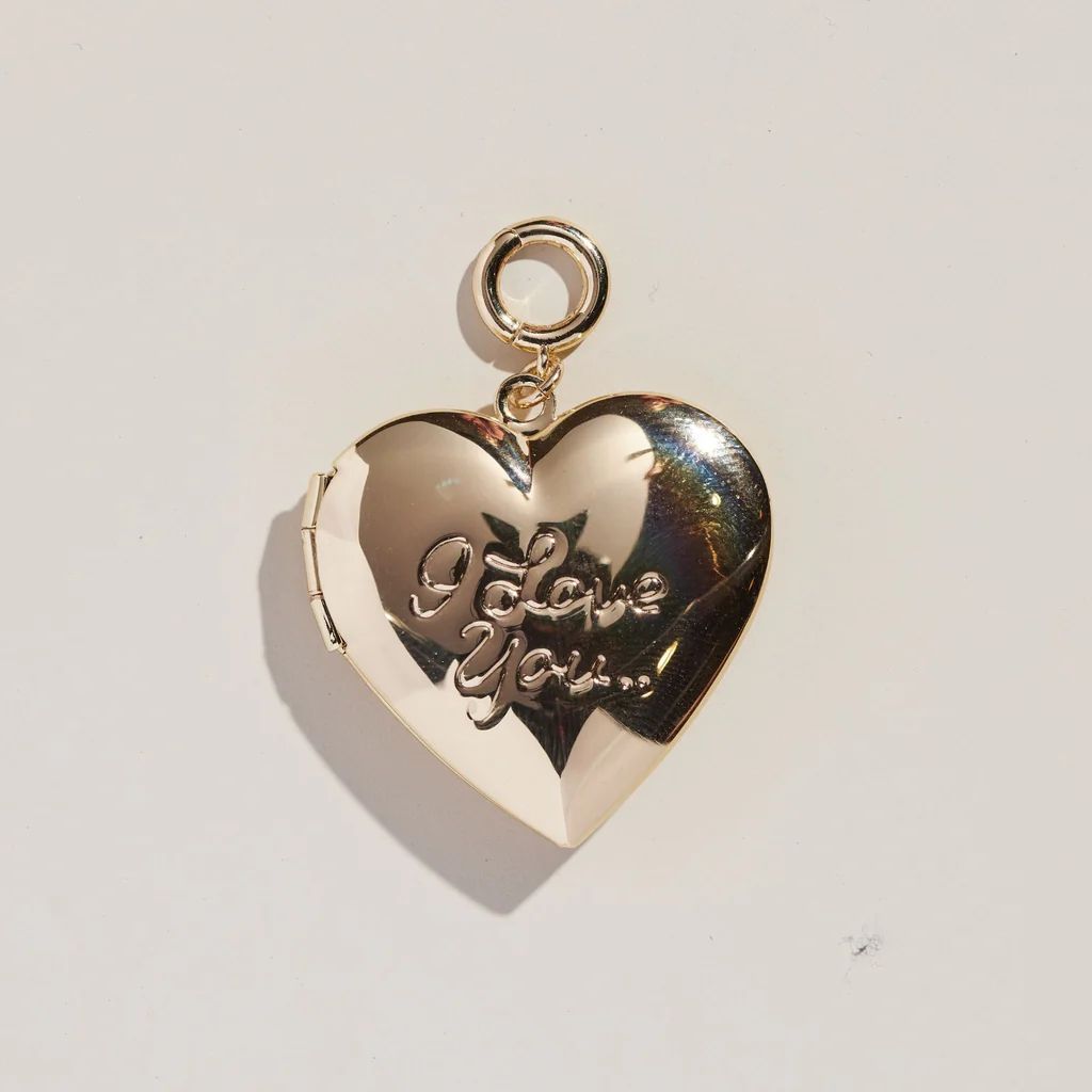 Large Heart Locket | Nickel and Suede