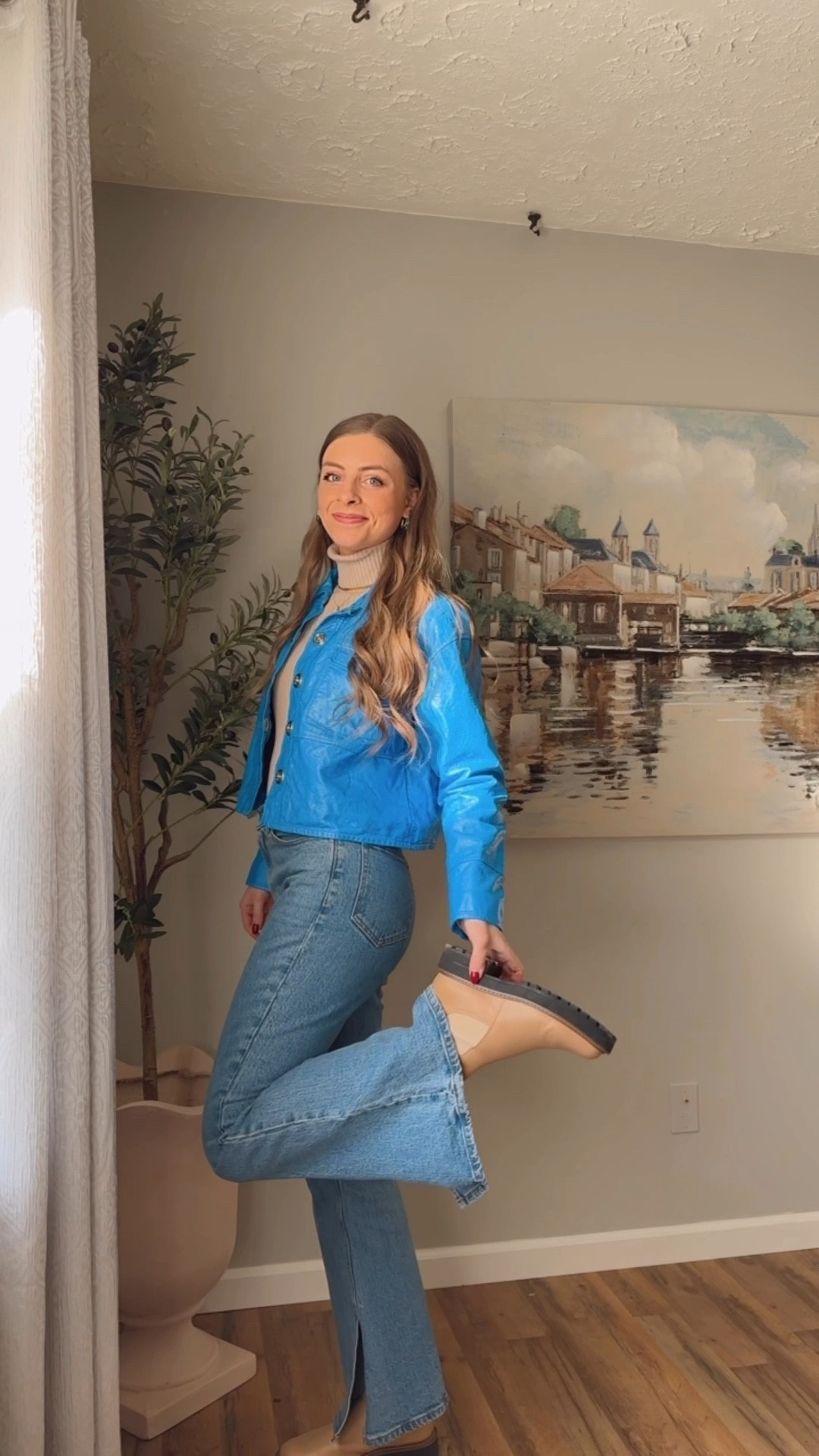 OOTD 2/23/25

Bright blue leather jacket, tan neutral ribbed turtleneck sweater top, Abercrombie curve love jeans, tall girl friendly denim, split flared jeans, medium wash denim, Laguna Chelsea boot, light brown leather ankle boots, dainty cross necklace, chunky blue and gold hoops earrings

#LTKSaleAlert #LTKFindsUnder100 #LTKStyleTip