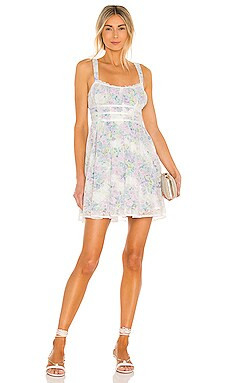 For Love & Lemons Loretta Mini Dress in Ivory from Revolve.com | Revolve Clothing (Global)