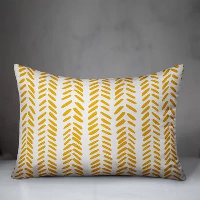 Estevao Modern Herringbone Rectangular Lumbar Pillow Wrought Studio™ Color: Yellow | Wayfair North America