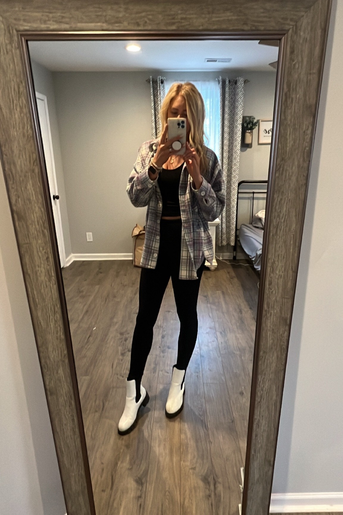 Found these fleece lined leggings on Amazon and they are TOP NOTCH 😍 Paired it with some boots (size 8.5), a basic tank (size med), + Shacket (size L) for a comfy fall outfit 🍂#LTKGiftGuide

#LTKunder50 #LTKSeasonal