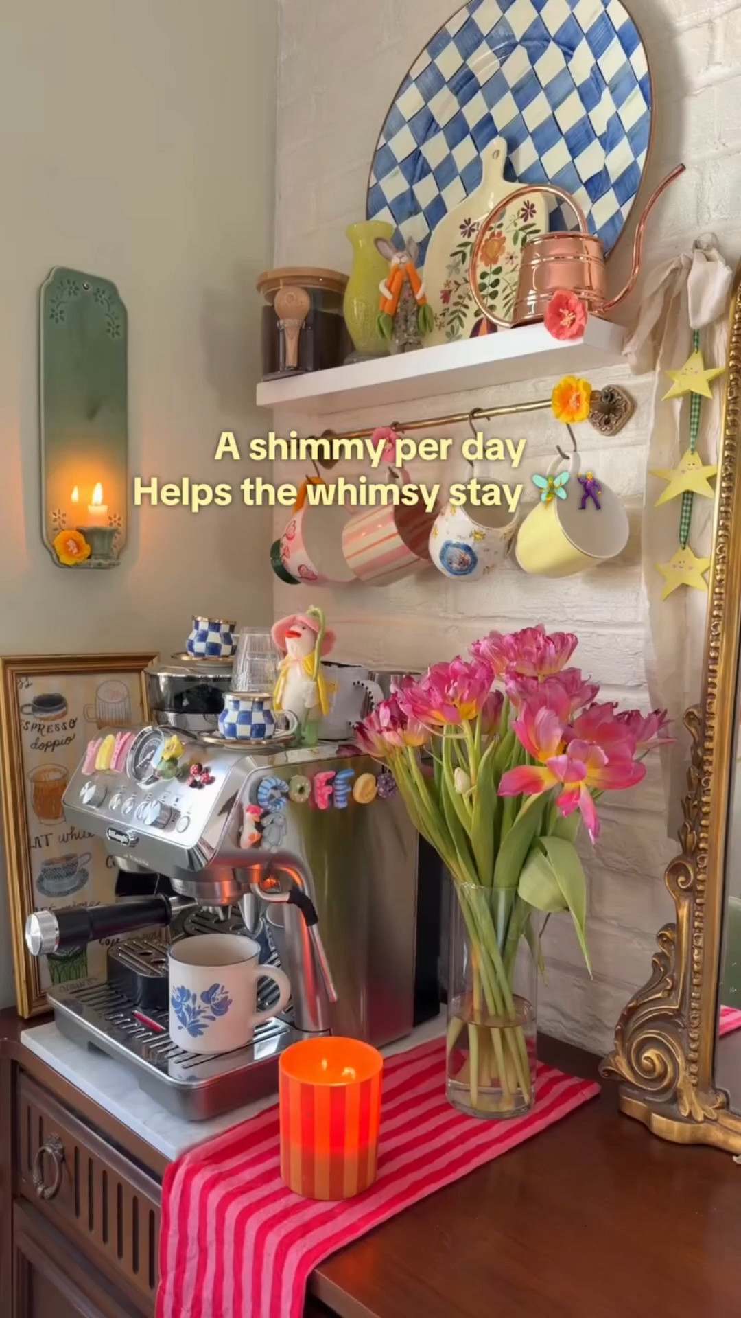 Morning shimmy to kick off the week #whimsy#whimsical #breakfastideas #coffeecorner