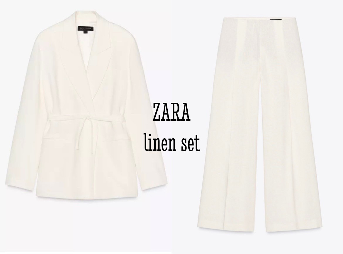 ZARA linen set 
Blazer 99,95 EUR
Pants 69,95 EUR

#LTKitalia #LTKFashionMonth #LTKeurope