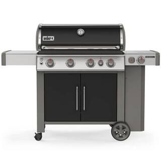 Weber Genesis II E-435 4-Burner Propane Gas Grill in Black with Built-In Thermometer and Side Bur... | The Home Depot