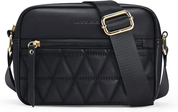 Missnine Small Crossbody Purse Women Quilted Crossbody Bags Soft Leather Shoulder Handbags with A... | Amazon (US)