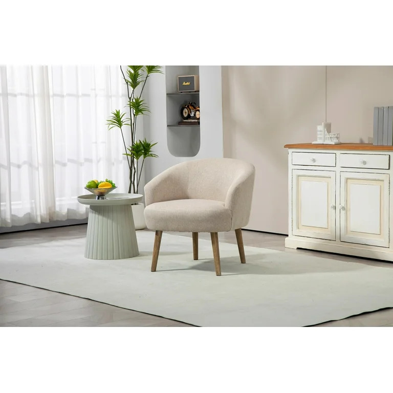 Mainstays Curved Textured Accent Chair, Beige | Walmart (US)