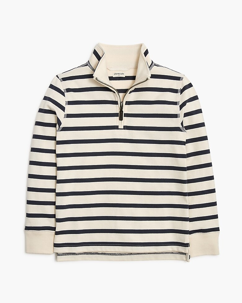 Boys' striped half-zip popover sweatshirt | J.Crew Factory