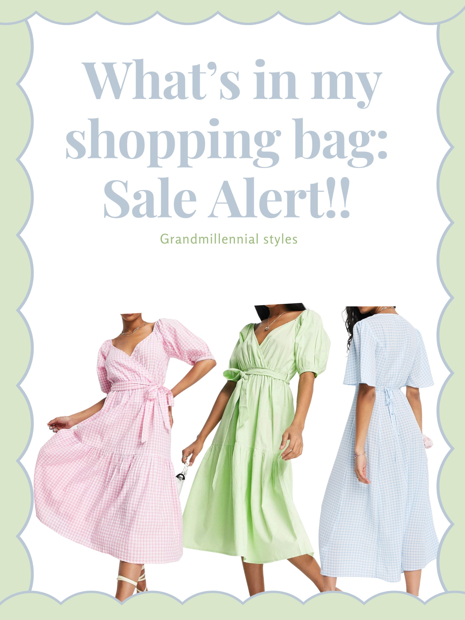 In love with these sweet dresses that are currently on sale! Snag them while you can! 🤍
Pastel dress gingham grandmillennial midi green blue pink wrap puff sleeve feminine spring classic day dress wedding modest tiered light sleeve summer 

#LTKsalealert #LTKunder50 #LTKstyletip