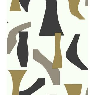 York Wallcoverings Modernist Black/Gold Paper Peelable Roll (Covers 34.17 sq. ft.) PSW1059RL - Th... | The Home Depot