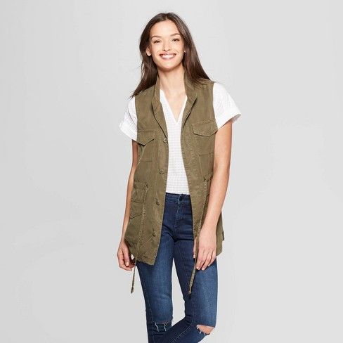 Women's Utility Military Jacket - Universal Thread™ Olive M | Target