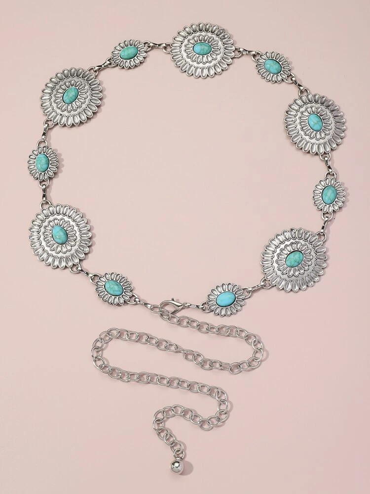 Turquoise Decor Chain Belt
       
              
              $6.00        
    $5.70
     
   ... | SHEIN