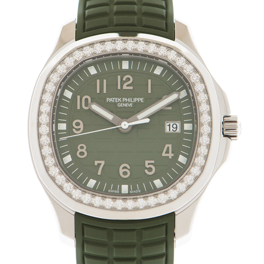 Patek Philippe Aquanaut Luce Quartz Diamond Green Dial Ladies Watch 5267-200A-011 | Jomashop.com & JomaDeals.com