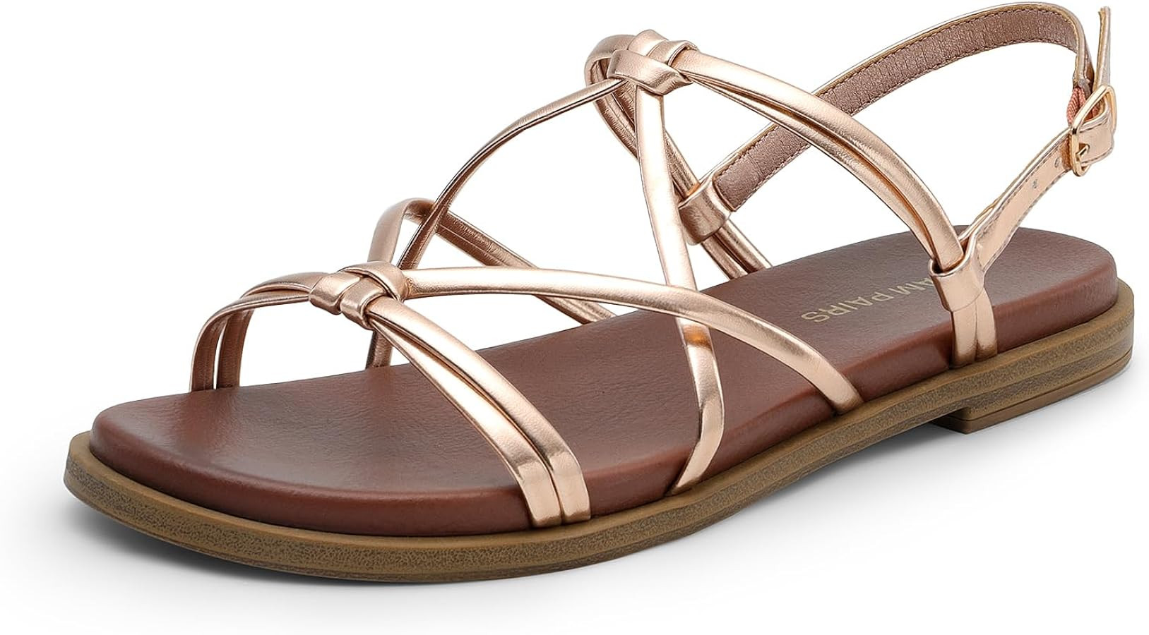 DREAM PAIRS Women's Sandals Cross Strappy Gladiator Dress Flat Sandals Daily Casual Comfortable S... | Amazon (US)