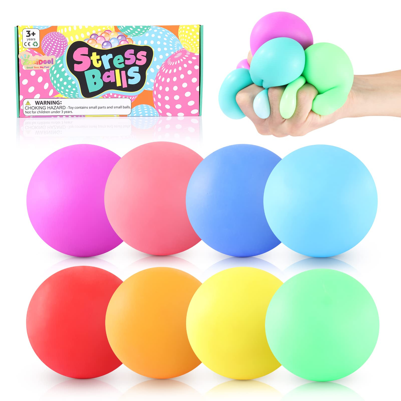 Slow Risng Stress Balls 8 Pack, Stretchy Fidget Toys for Anxiety Relief, Pull Stretch Squishy Toy... | Amazon (US)