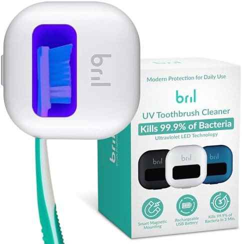 UV-C Toothbrush Sanitizer and Holder – Wall Mounted, Rechargeable, 30-Day Battery, Magnetic Mou... | Amazon (US)