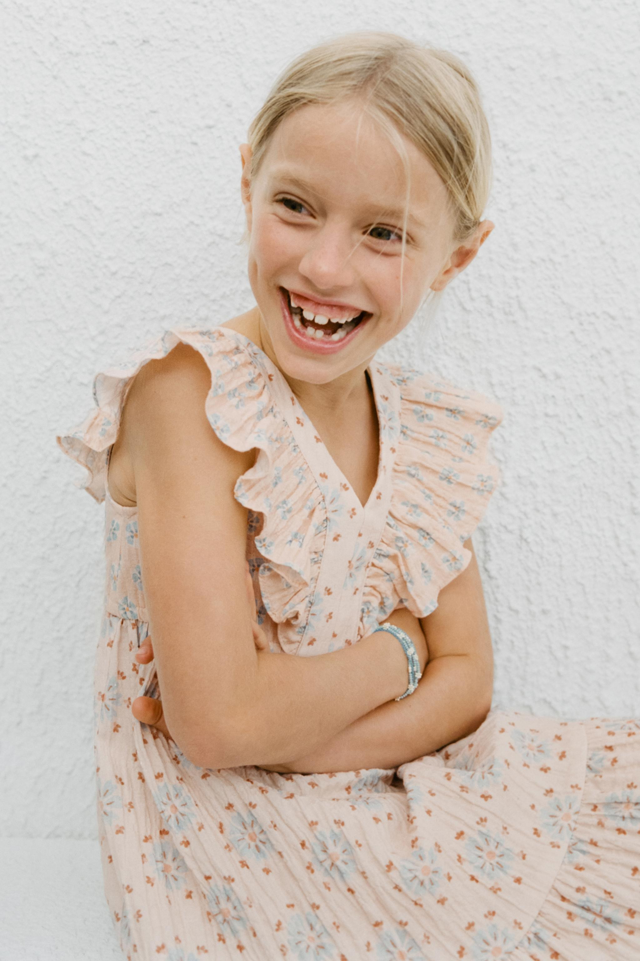 FLORAL RUFFLED TEXTURED DRESS | Zara US