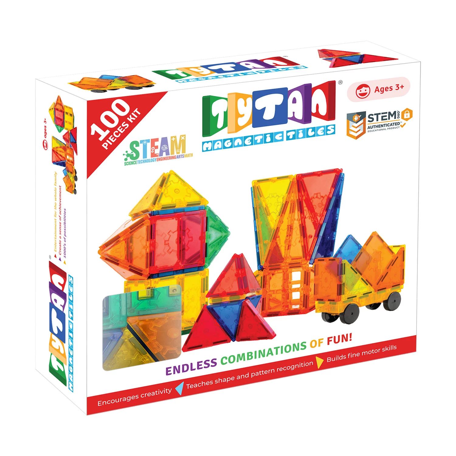 Tytan Magnetic Learning Tiles Building Set with 100 pieces | Sam's Club