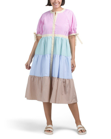 Color Block Stripe Midi Dress | TJ Maxx