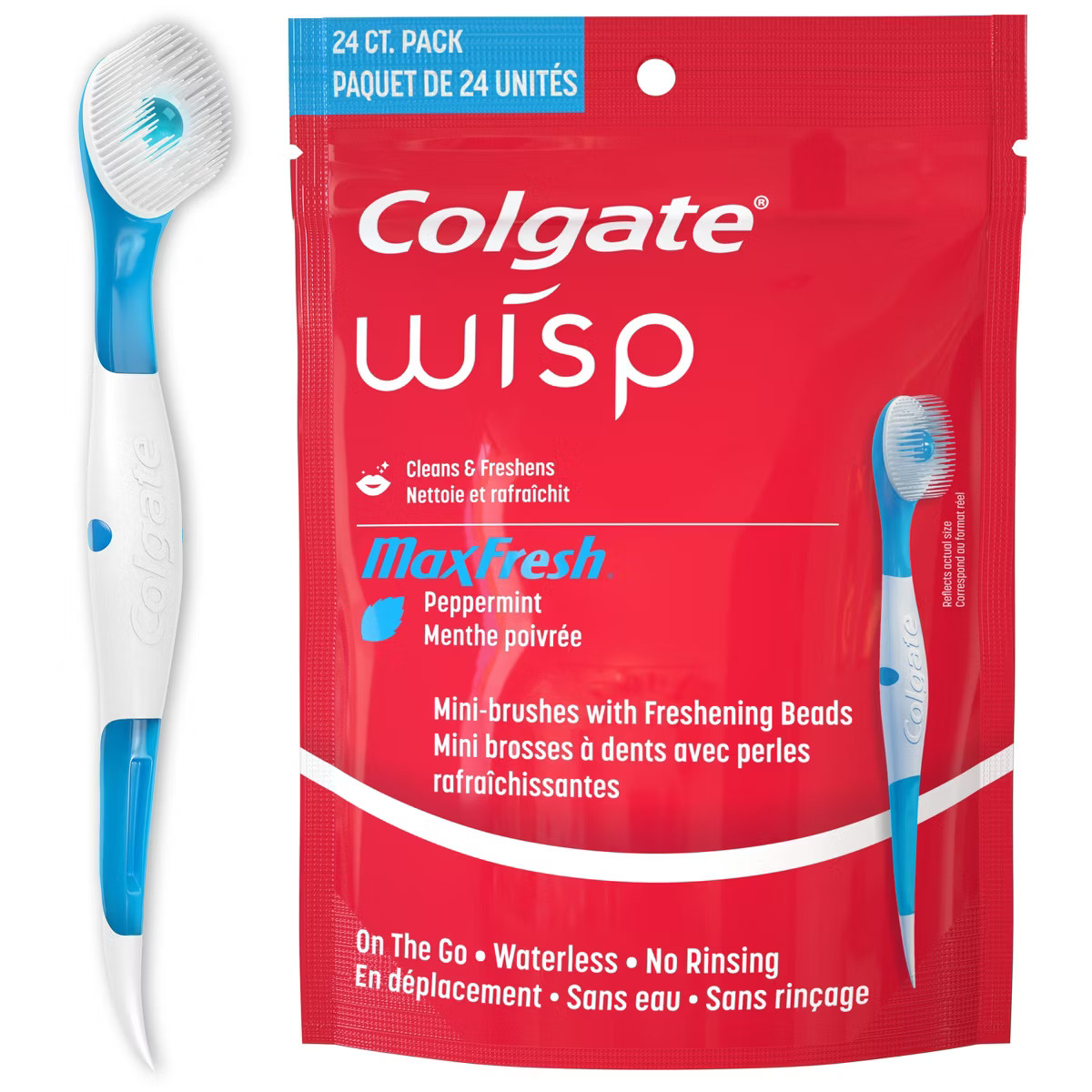 Colgate Max Fresh Wisp Disposable Travel Toothbrushes - Mini - Peppermint - Trial Size -24ct | Target