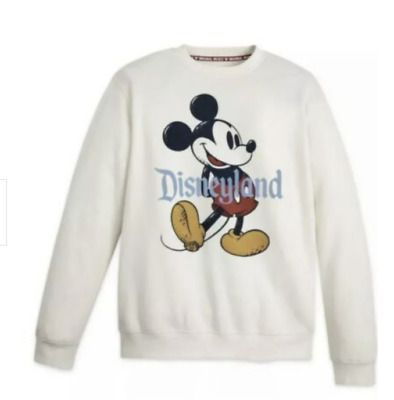 Disneyland Mickey Mouse Cream Beige Sweatshirt Pullover Crewneck unisex all size  | eBay | eBay US