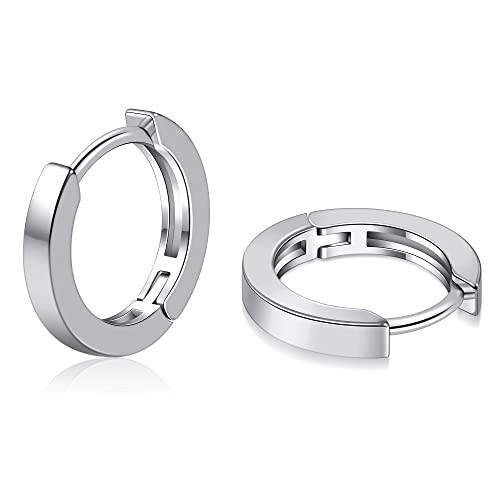 micuco Small Silver Hoop Earrings for Women, 12mm, Hypoallergenic, Lightweight, Easy to Put On and Take Off | Amazon (US)