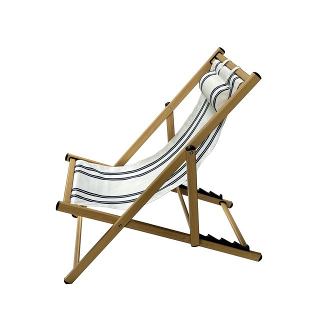 Mainstays Resort Sling Fabric Chair, Beige & Blue Stripe | Walmart (US)