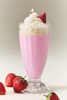 Fruity Strawberry Milkshake Glass Candle | Anthropologie (US)