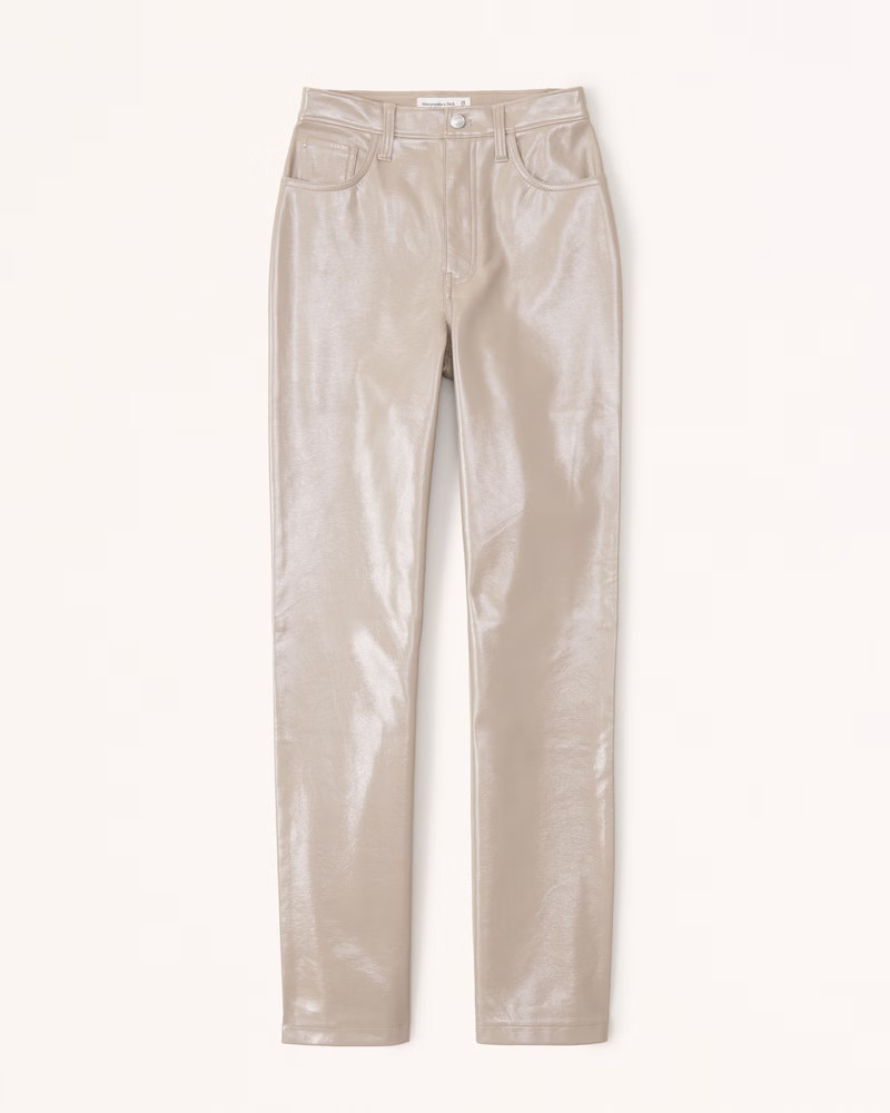 Women's Patent Leather 90s Straight Pants | Women's Bottoms | Abercrombie.com | Abercrombie & Fitch (US)