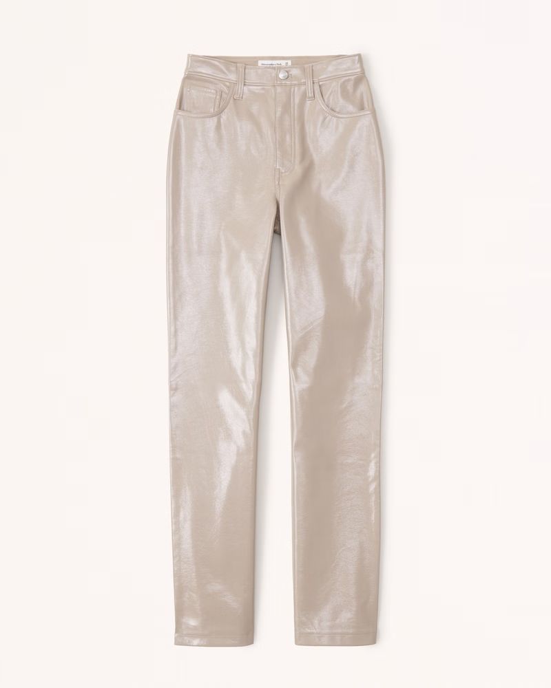Women's Patent Leather 90s Straight Pants | Women's Bottoms | Abercrombie.com | Abercrombie & Fitch (US)