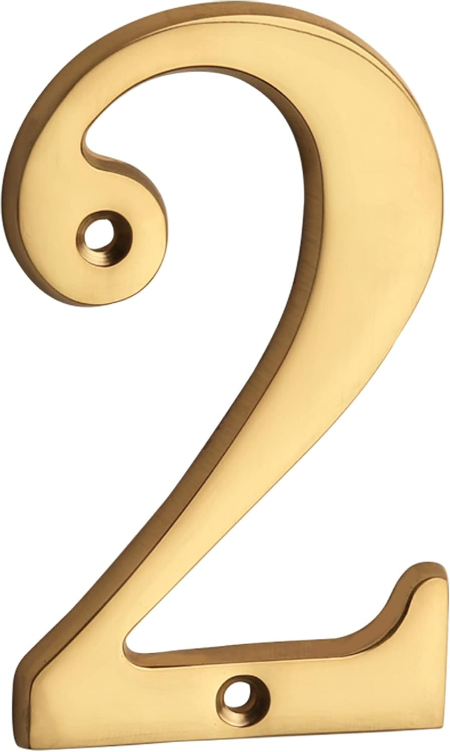 HASWARE House Number Sign 4 inch (10 cm) Polished Brass Finish Stylish Curvy Modern Door Numbers Signage Plaque Street Home Address Numerals(2, Brass) | Amazon (US)