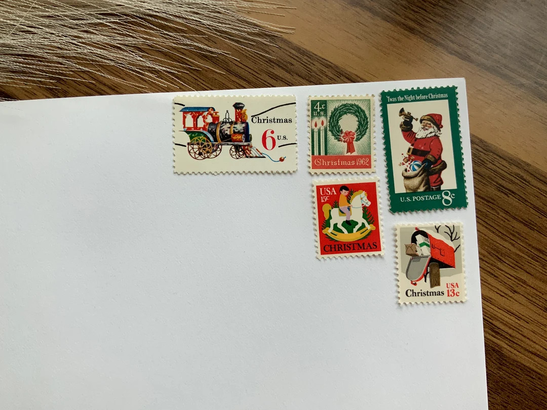 Vintage Christmas Collection: 100 Vintage Christmas Unused Postage Stamps | Etsy (US)