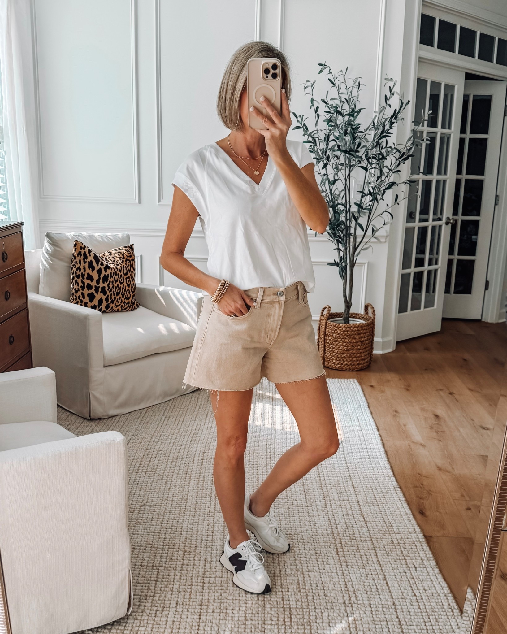 A basic white tee is a summer staple and I love the relaxed fit of this one - comes in 4 colors

Tee size small
Shorts size 27 



#LTKOver40 #LTKSeasonal #LTKootd