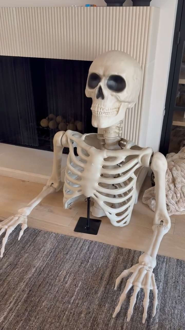 Check out this skeleton home decor! I didn’t realize how big it was at Walmart, but it’s just perfect for Halloween. 🤍✨🕸️ It would look adorable placed outside in a flower bed! 

 #LTKSeasonal #LTKHome #LTKStyleTip