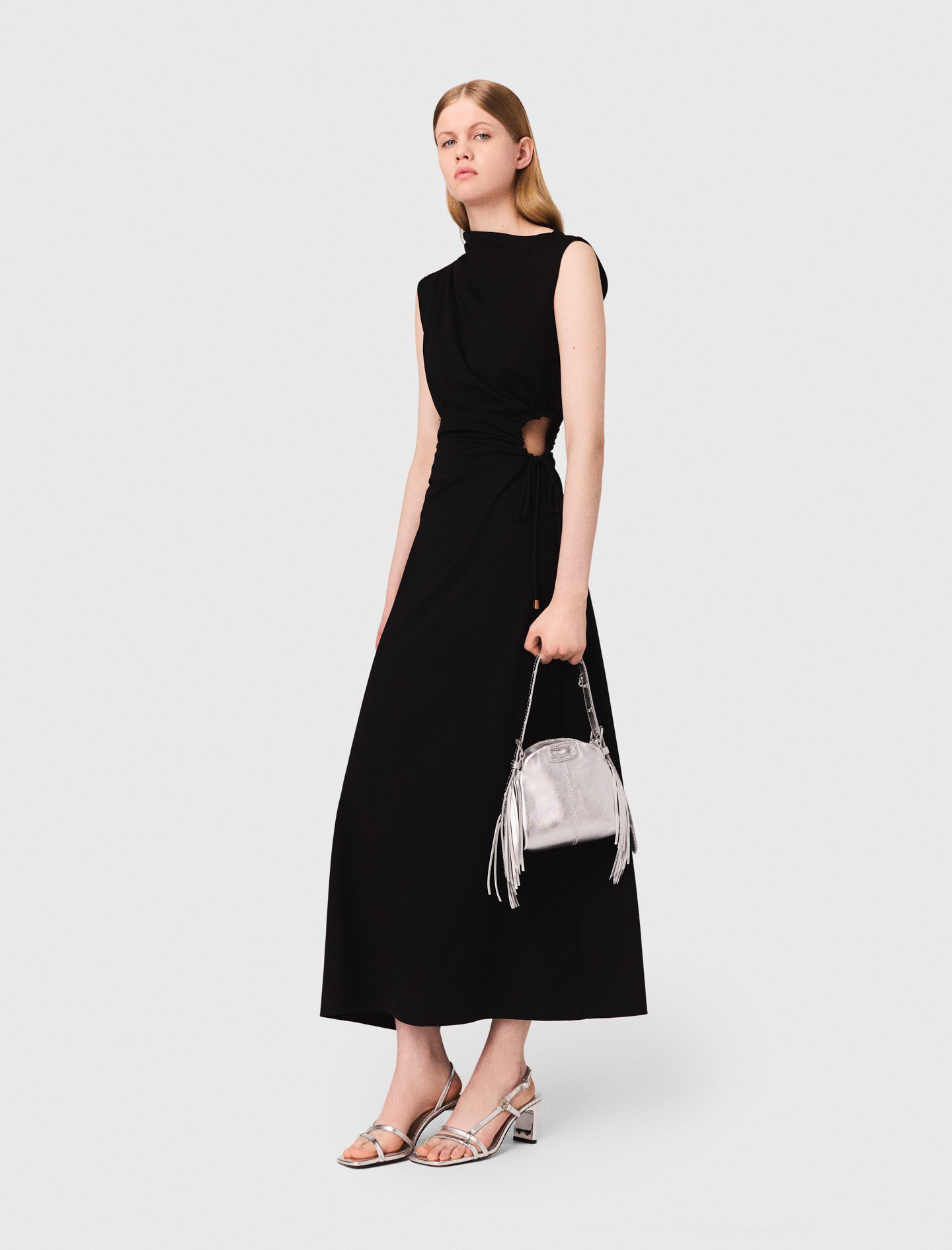 Cutout waist maxi dress Black / Gray for Women | Maje | Maje US