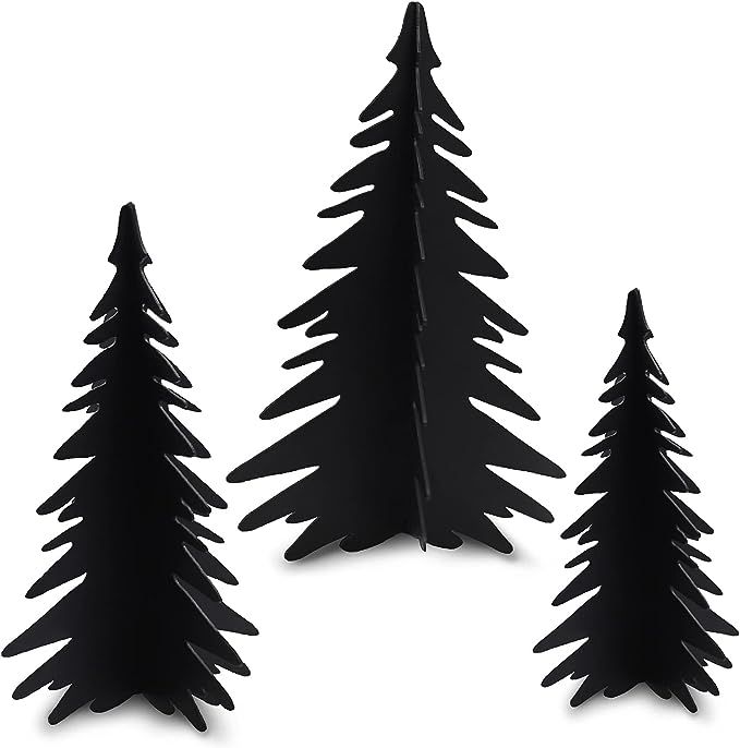 Tuitessine Small Christmas Tree Table Decoration Mini Black Metal Steel Pine Silhouette Tabletop ... | Amazon (US)