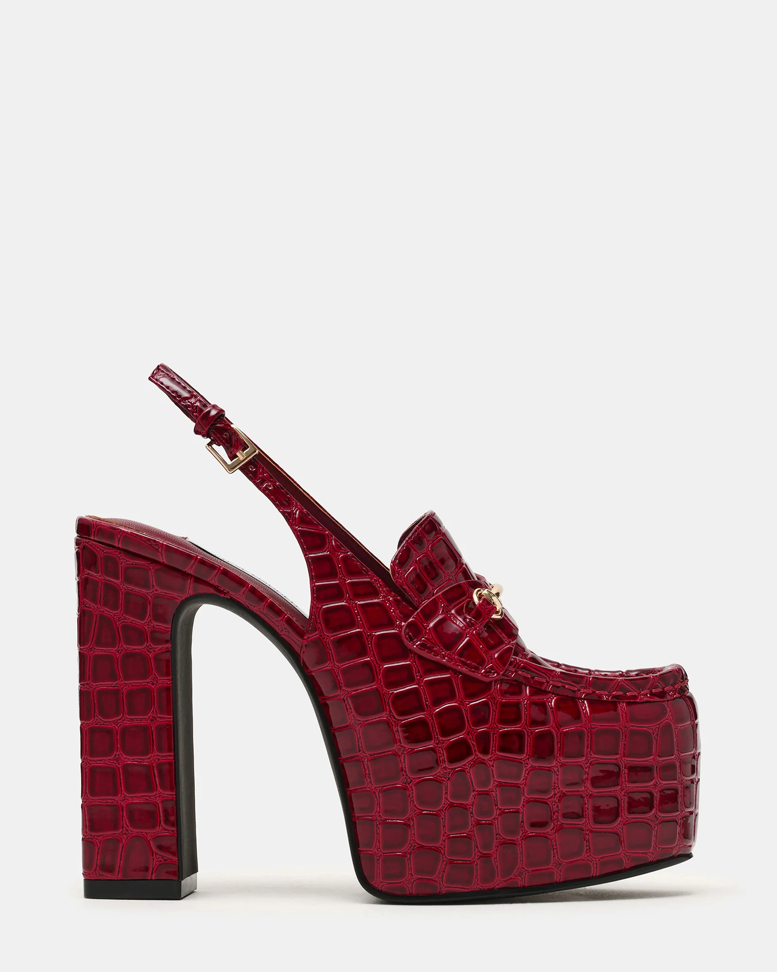 QUINN Red Crocodile Platform Slingback Women's Heel | Steve Madden (US)