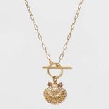 SUGARFIX by BaubleBar Crystal Shell Pendant Necklace - Gold | Target