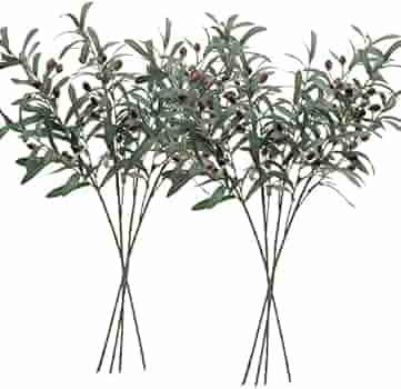 SHACOS 8 PCS Artificial Olive Branches Stems with Olives for Vase Greenery Branch Bulk 28 inch Lo... | Amazon (US)
