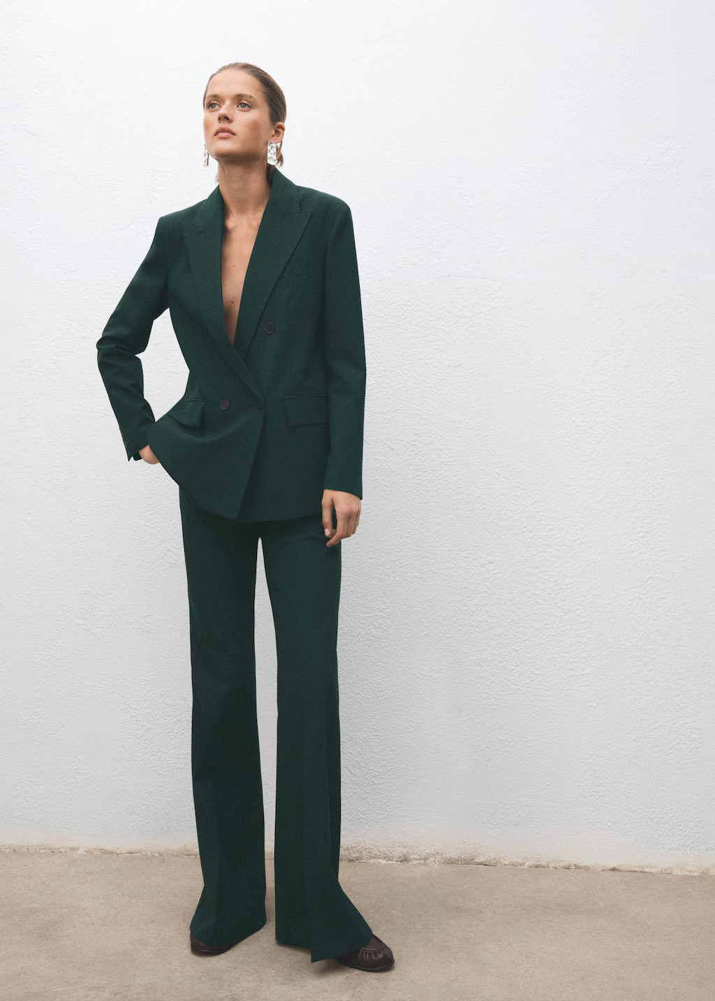 Double-breasted suit jacket green - Woman - XXS - MANGO | MANGO (UK)