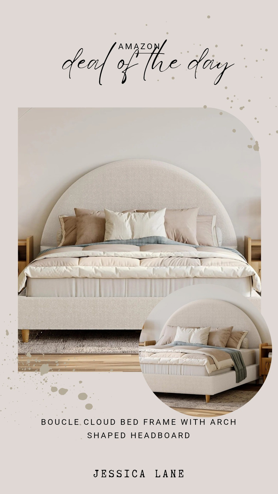 Transform your bedroom with this arched boucle cloud foam headboard bed frame.#modernhome #bedroomdesign #amazondeals

#LTKSaleAlert #LTKHome