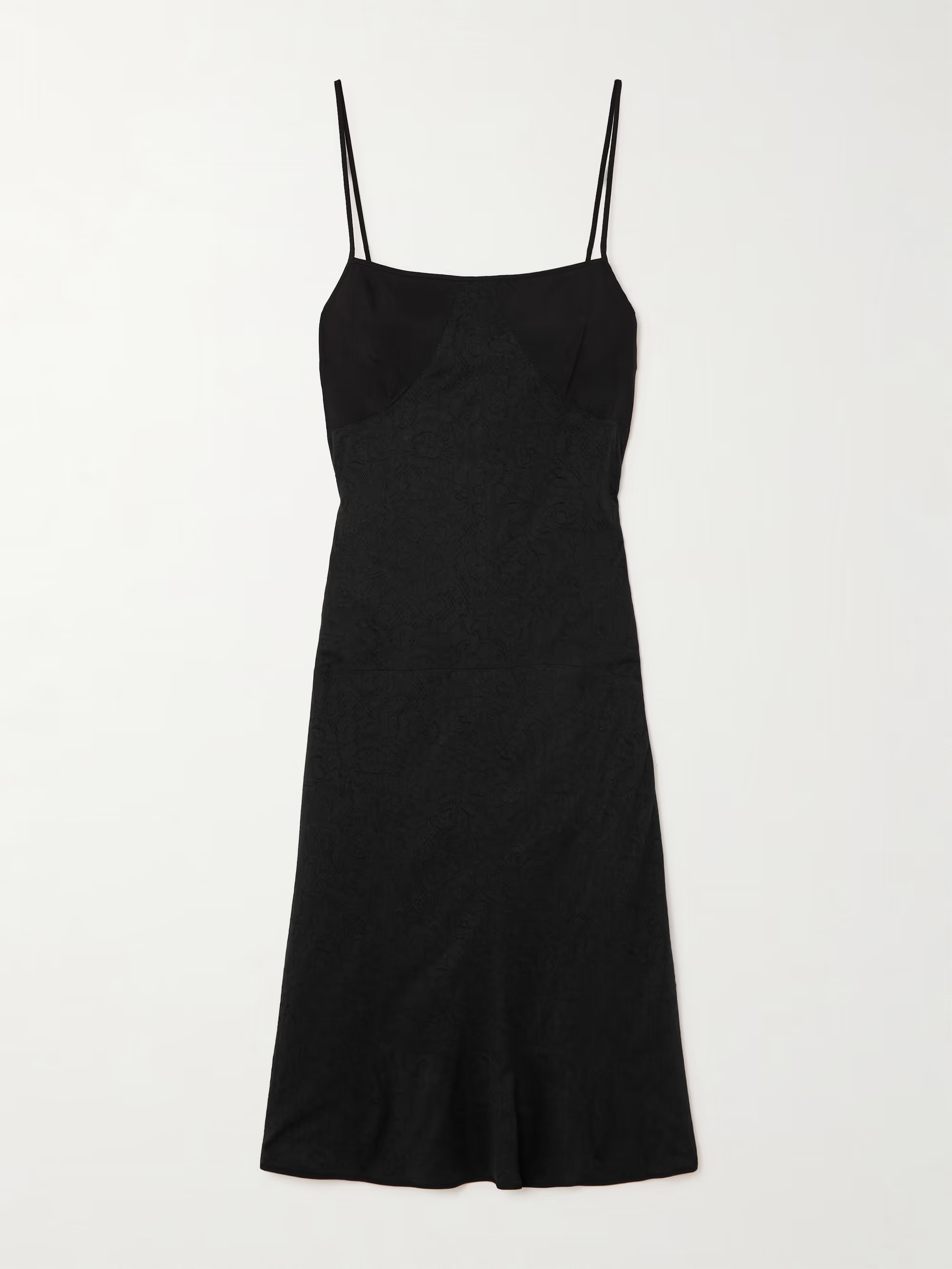 Satin and lace midi dress | NET-A-PORTER (UK & EU)