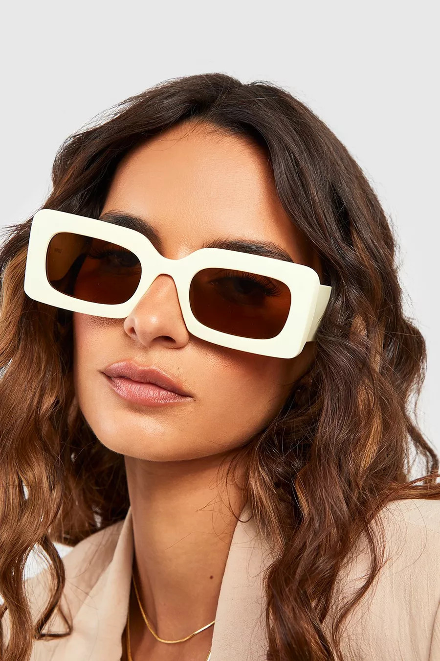 Matte Frame Wide Arm Sunglasses | Boohoo.com (US & CA)