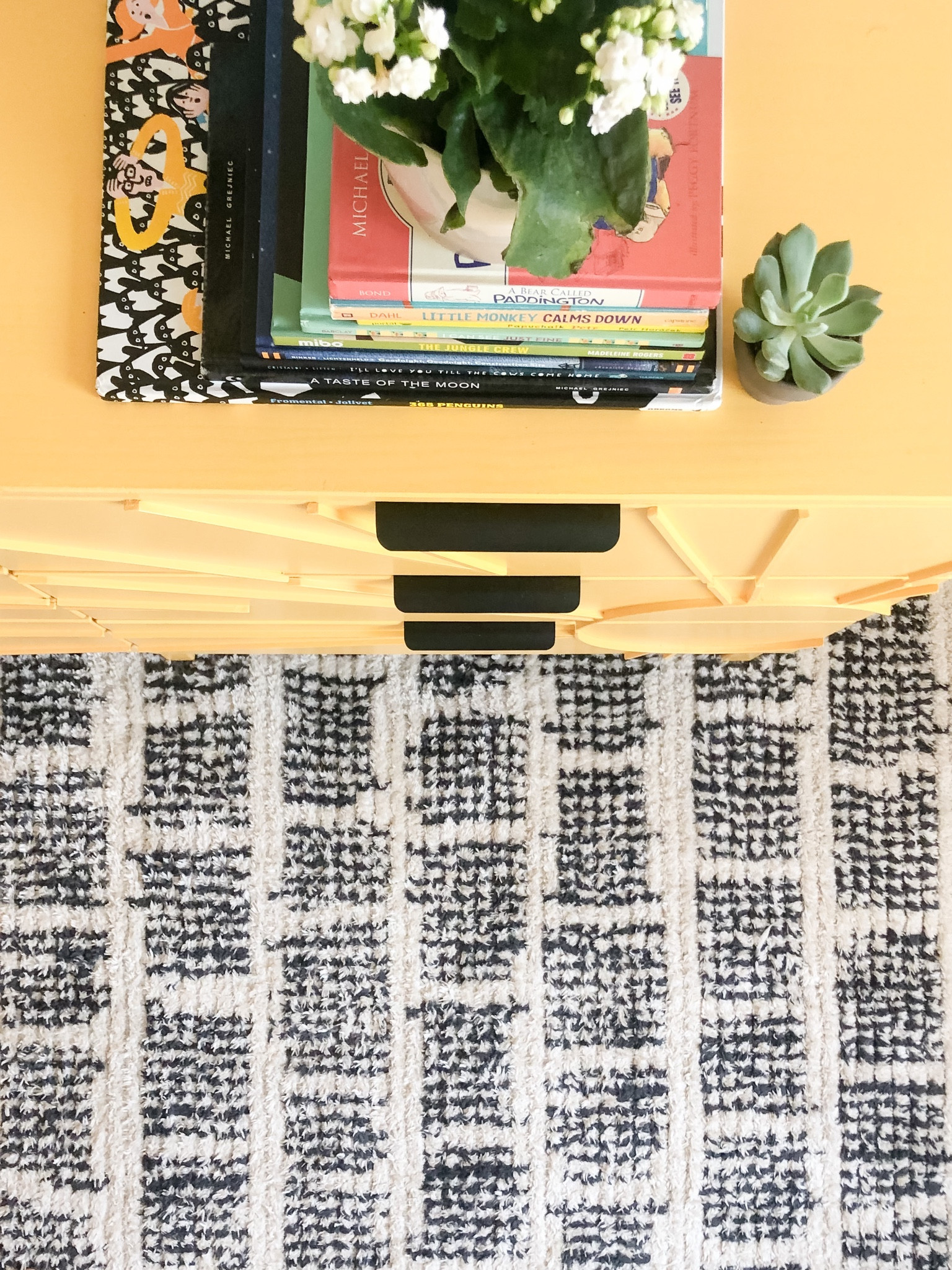 A sun drenched dresser and a graphic rug is the perfect happy combo  

#LTKhome #LTKkids #LTKfamily