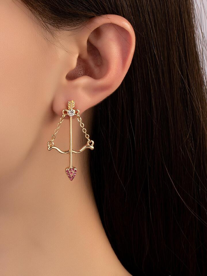 Strass Coração & Flecha Decoração Brincos | SHEIN