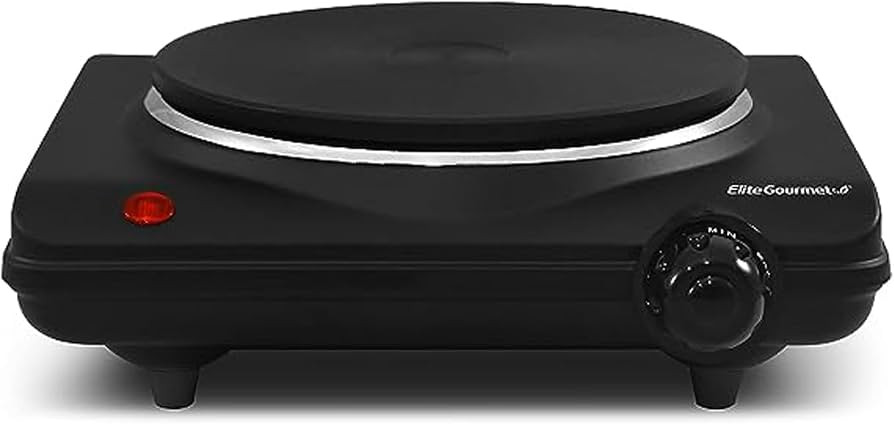 Elite Gourmet ESB-301BF# Countertop Single Cast Iron Burner, 1000 Watts Electric Hot Plate, Tempe... | Amazon (US)