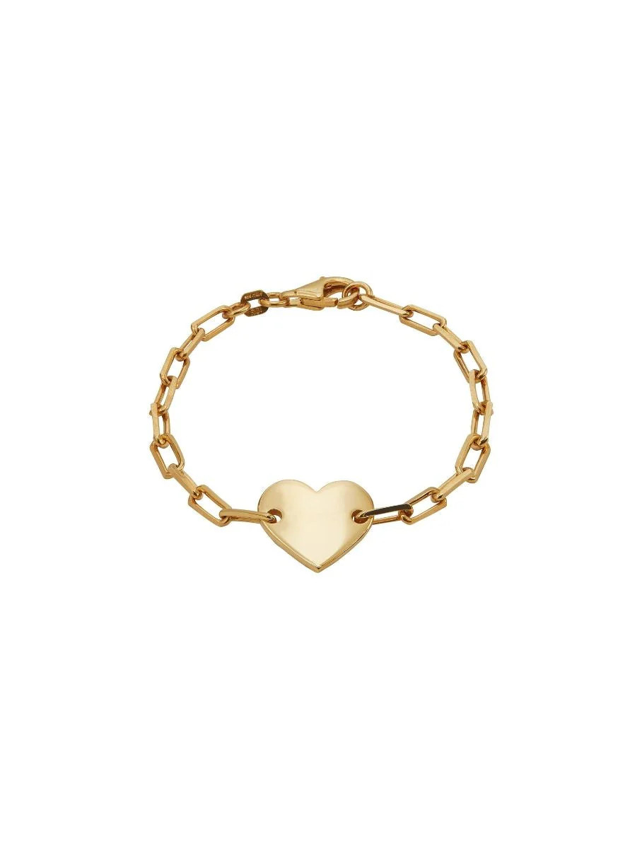 SMALL HEART ID BRACELET, GOLD | Dorsey