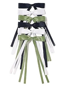 LFOUVRE Bow Hair Clips for Women, Ribbon Hair Bows for Women, 6pcs Tassel Hair Bow Clips, Claw Ha... | Amazon (US)