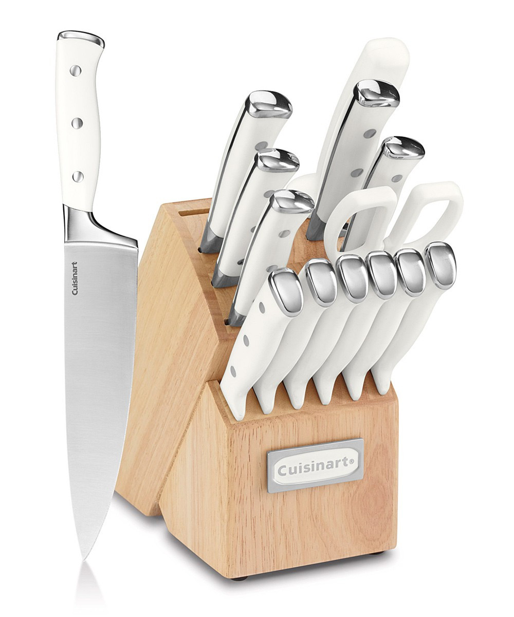 Cuisinart Knife Storage Trays and Blocks White - Triple Rivet 15-Piece Cutlery Set | Zulily