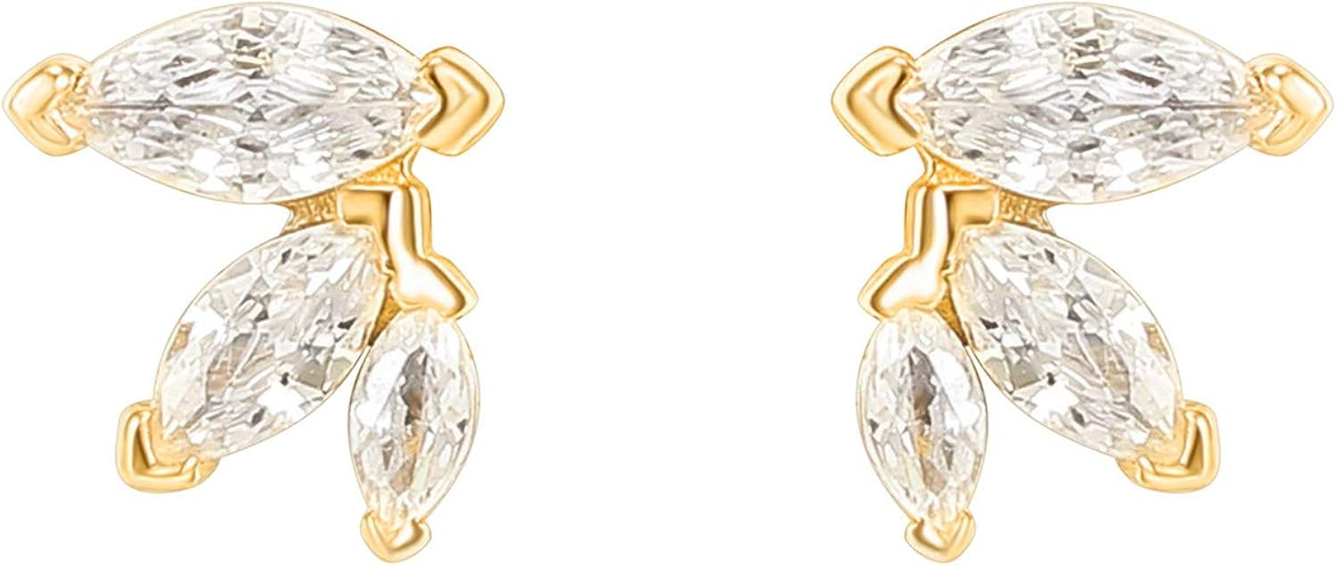 PAVOI 14K Gold Plated Sterling Silver Constellation Ear Climbers | 3 Stone Ear Crawler Earrings f... | Amazon (US)