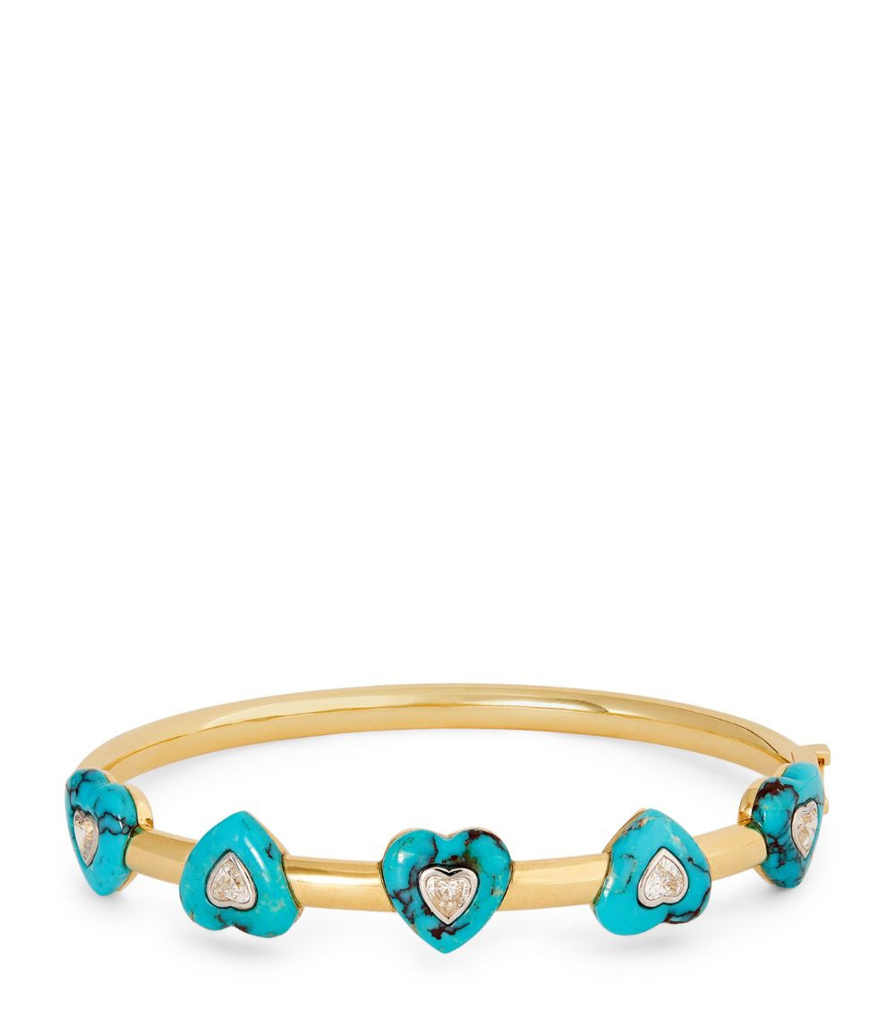 Yellow Gold and Diamond Dress Up Heart Bracelet | Harrods